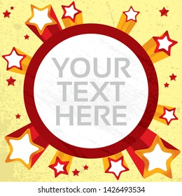 Vector illustration. Circular copy space as circus style background.