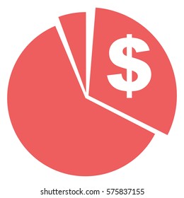 
Vector illustration of Circular Diagram Web Icon Showing Dollar
