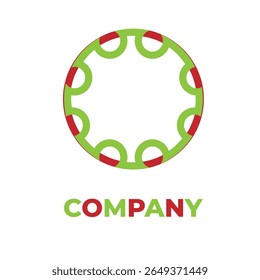 vector illustration of a circular gear logo design