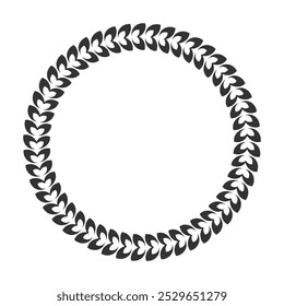 Vector illustration of a circular leaf pattern wreath, perfect for framing or as a decorative border with a nature-inspired design