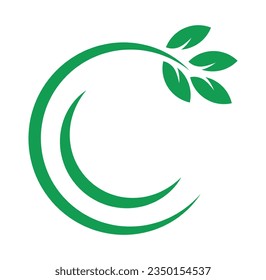 Vector illustration of circular nature and ecology logo. Sustainable green life.