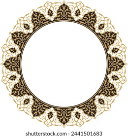 Vector illustration for circular ornament design pattern, eastern style, Arabic ornament, circular frame border. Calligraphy ornament, circle frame, mosque decoration