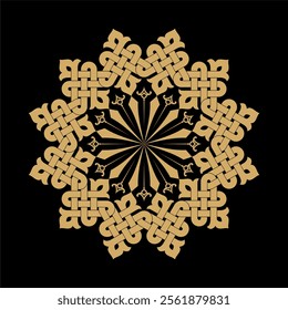 Vector illustration for circular ornament design pattern, suitable for calligraphic ornament.