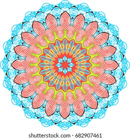 Vector illustration. Circular pattern of abstract shapes