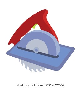 Ilustración vectorial de una sierra circular en un elegante esquema de color.