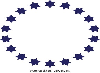 Vector Illustration of Circular Stars on White Background