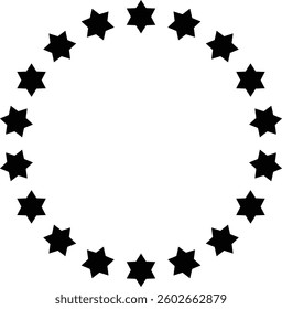 Vector Illustration of Circular Stars on White Background