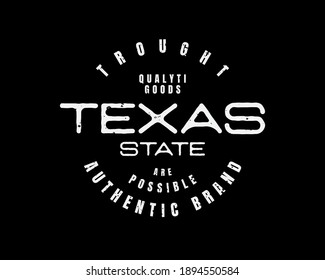 Vector illustration of circular text graphics, TEXAS. suitable for the design of t-shirts, shirts, hoodies, etc.