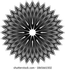 Vector Illustration of Circular Tribal Ethnic Vintage Pattern on White Background