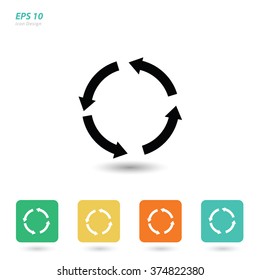 Vector illustration of circulation icon and button