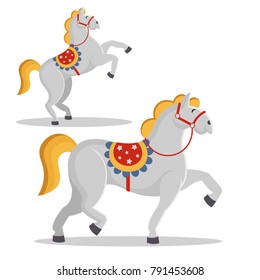 Vector illustration. Circus horse on white background.