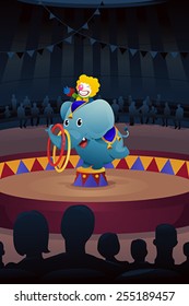 A vector illustration of circus performance