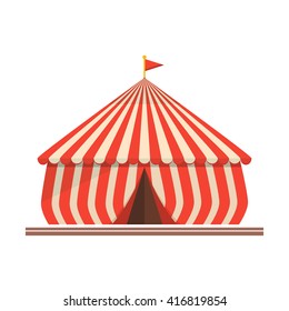 Vector illustration of circus tent carnival entertainment show. 