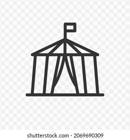 Vector Illustration Of Circus Tent Icon In Dark Color And Transparent Background(png).