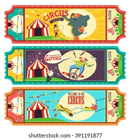 A vector illustration of circus ticket design