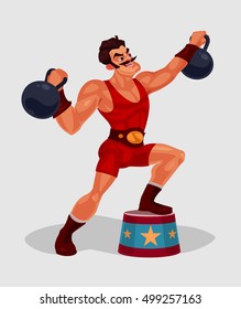 Vector illustration of a circus weightlifter