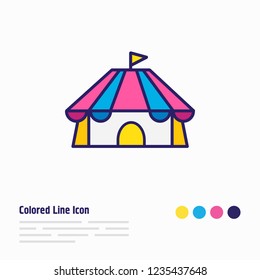 Vector illustration of cirque icon colored line. Beautiful lifestyle element also can be used as circus icon element.