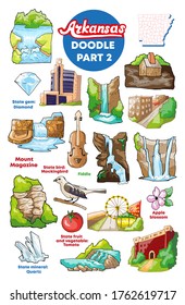 Vector illustration cities and attractions of Arkansas part 2 svg