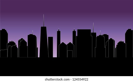 vector illustration of cities silhouette