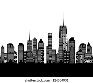 vector illustration of cities silhouette