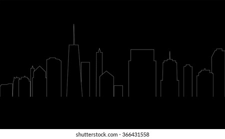 vector illustration of cities silhouette