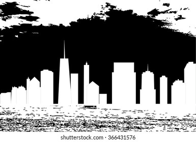 vector illustration of cities silhouette