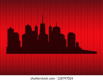 Vector illustration of cities silhouette. EPS 10.