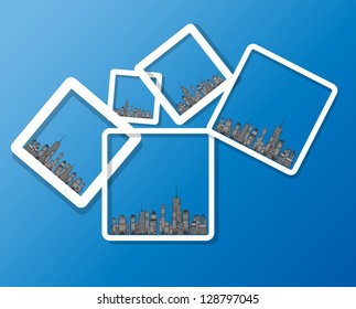 Vector illustration of cities silhouette. EPS 10.