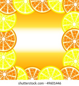 vector illustration of a citrus frame