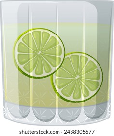 Vector illustration of a citrus-infused beverage