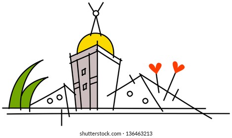 Ilustración vectorial de una ciudad