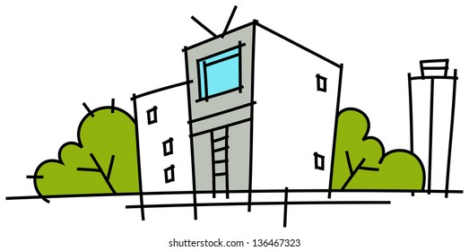 Ilustración vectorial de una ciudad