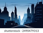 A vector illustration of City Buildings Background Silhouette