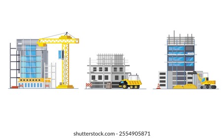 vector illustration city buildings collection fun design concept