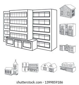 Vector illustration of city and construction sign. Collection of city and estate stock vector illustration.