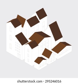 Vector illustration of city  district concept. Isometric style.