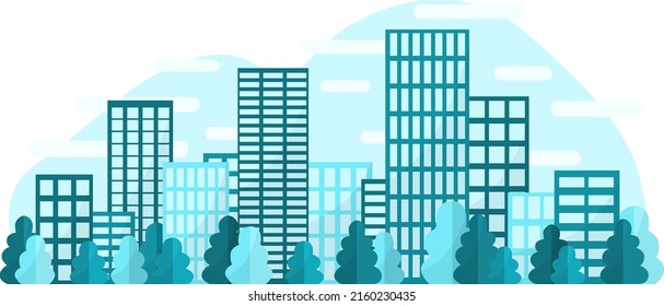 Vector Illustration City Image Buildings Daylight Stock Vector (Royalty ...