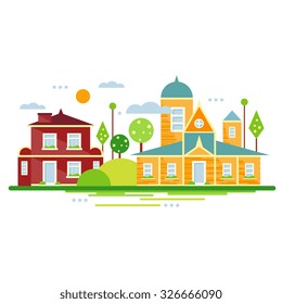 Vector illustration of a City landscape background. Flat style 