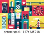 Vector illustration the city of london, flat design concept