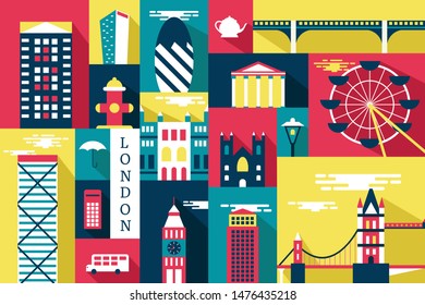 Vector illustration the city of london, flat design concept