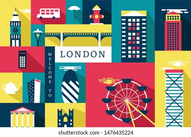 Vector illustration the city of london, flat design concept