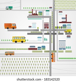 Vector illustration of city map