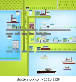 Vector illustration of city map