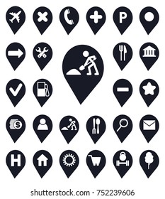 Vector illustration of city map icons.