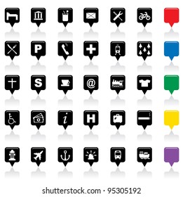 Vector illustration of city map icons,