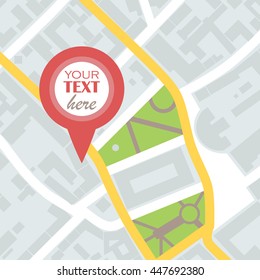vector illustration of a city map with locations. EPS