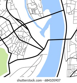 Vector illustration city map. Scheme of roads.