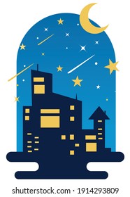 vector illustration of city at night vectors