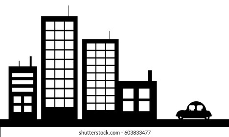 Vector illustration of the city on a white background.