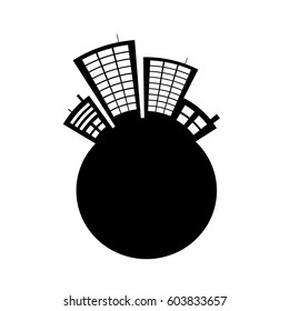 Vector illustration of the city on a white background.